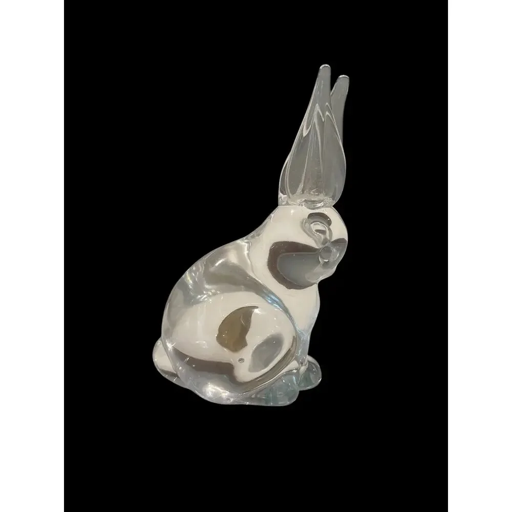 Reijmyre Sweden Crystal Long Ear Bunny Rabbit w/ Label Paperweight